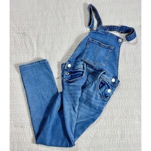 Levis Girls Bib Overalls Youth Size 12 Reg Blue Denim Straight Leg Med Wash (B7)